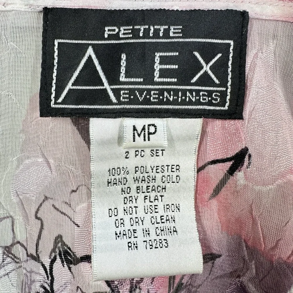Alex Evenings Petite Sheer Jacket‎ Topper Sz MP Watercolor Floral Tie Front